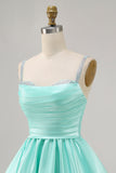 Sparkly Fuchsia Satin Ruched Short Homecoming Dress with Beading
