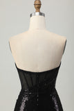 Sparkly Black Sequins Sweetheart Tight Short Homecoming Dress