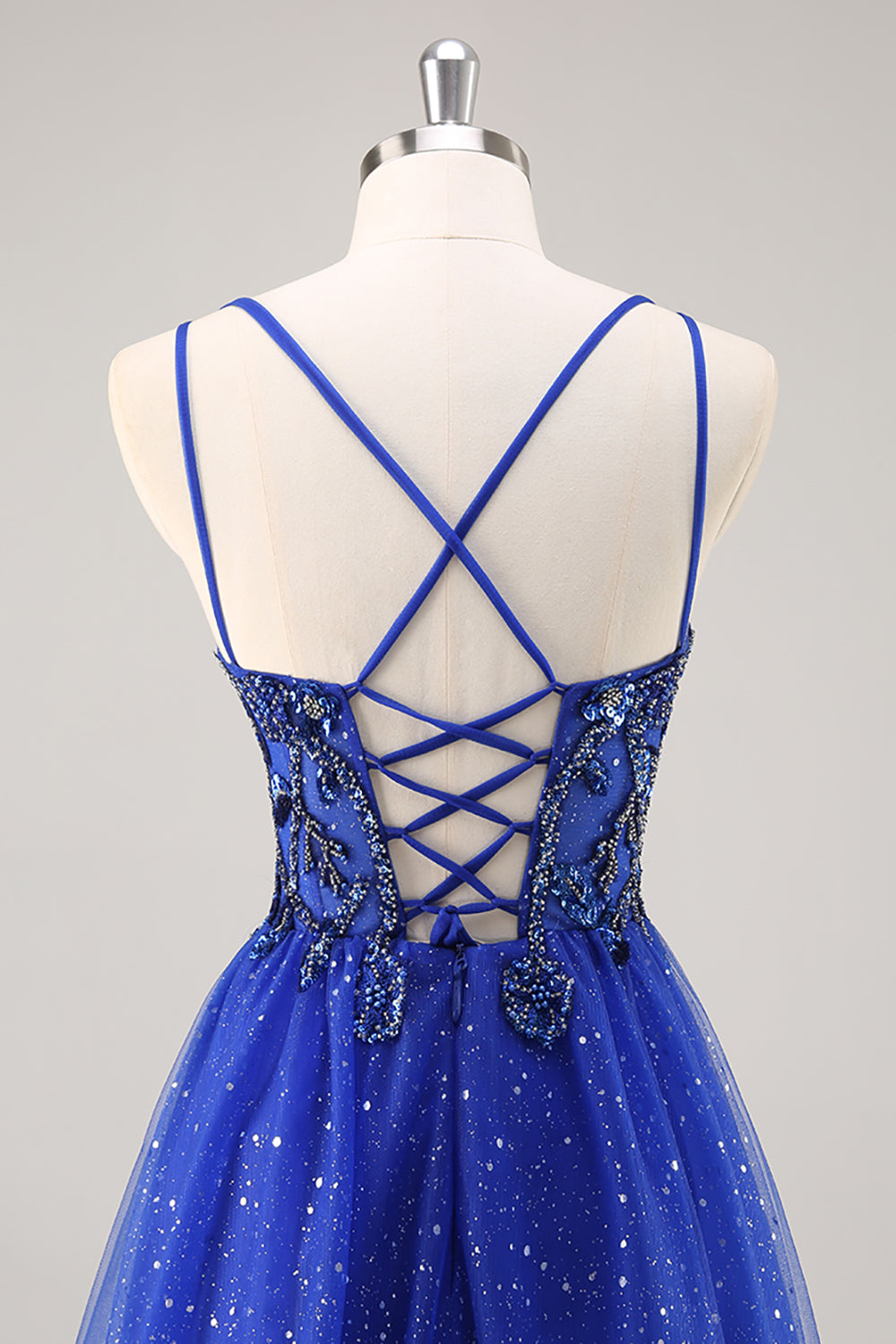 Zapakasa Women Sparkly Royal Blue Beaded Corset Long Prom Dress with Slit V- Neck A Line Tulle Lace Up Back Formal Dress Zapakasa Women Sparkly Royal Blue Beaded Corset Long Prom Dress with Slit V- Neck A Line Tulle Lace Up Back Formal Dress