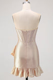 Sparkly Yellow Corset Sweetheart Short Homecoming Dress with Beading