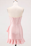 Sparkly Yellow Corset Sweetheart Short Homecoming Dress with Beading
