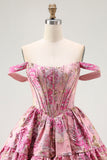 Blush Corset A Line Fluffy Short Homecoming Dress