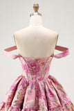 Blush Corset A Line Fluffy Short Homecoming Dress