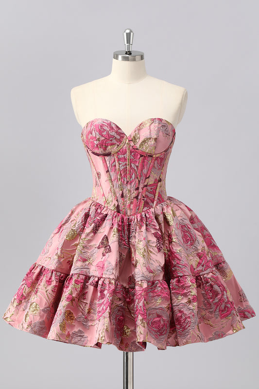 Blush A Line Corset Sweetheart Short Homecoming Dress