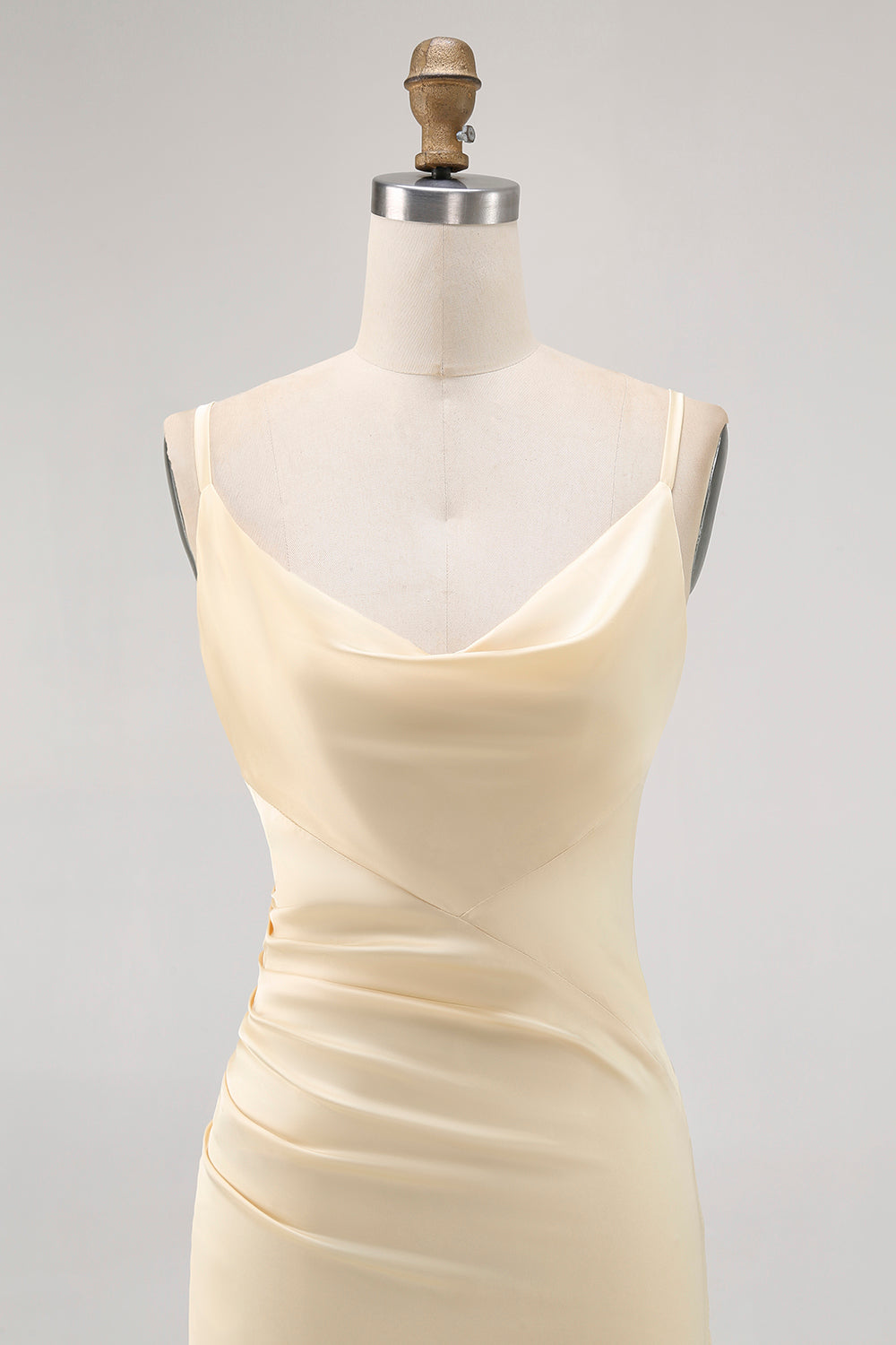 Daffodil Mermaid Ruched Long Wedding Guest Dress with Slit