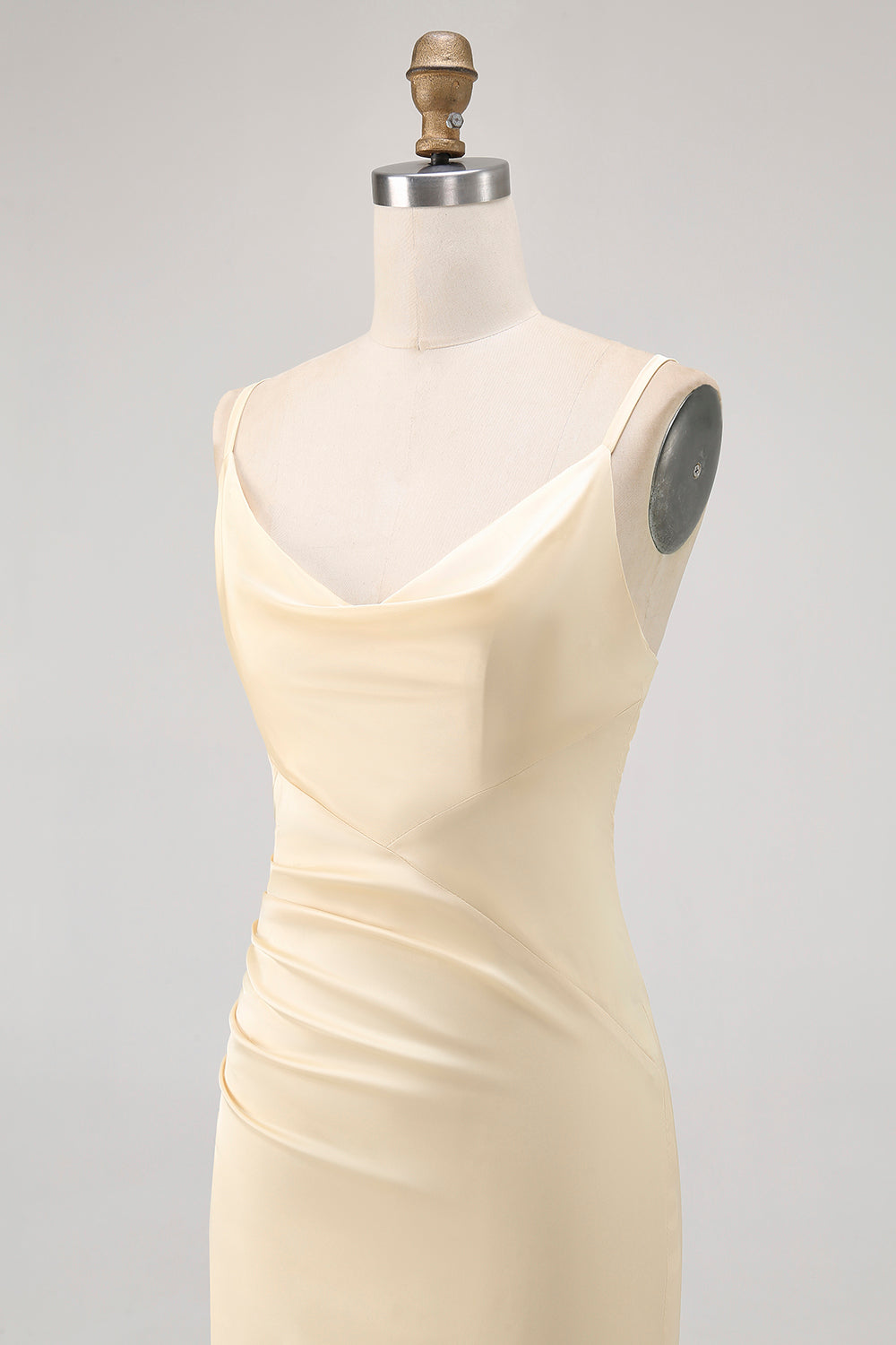 Daffodil Mermaid Ruched Long Wedding Guest Dress with Slit