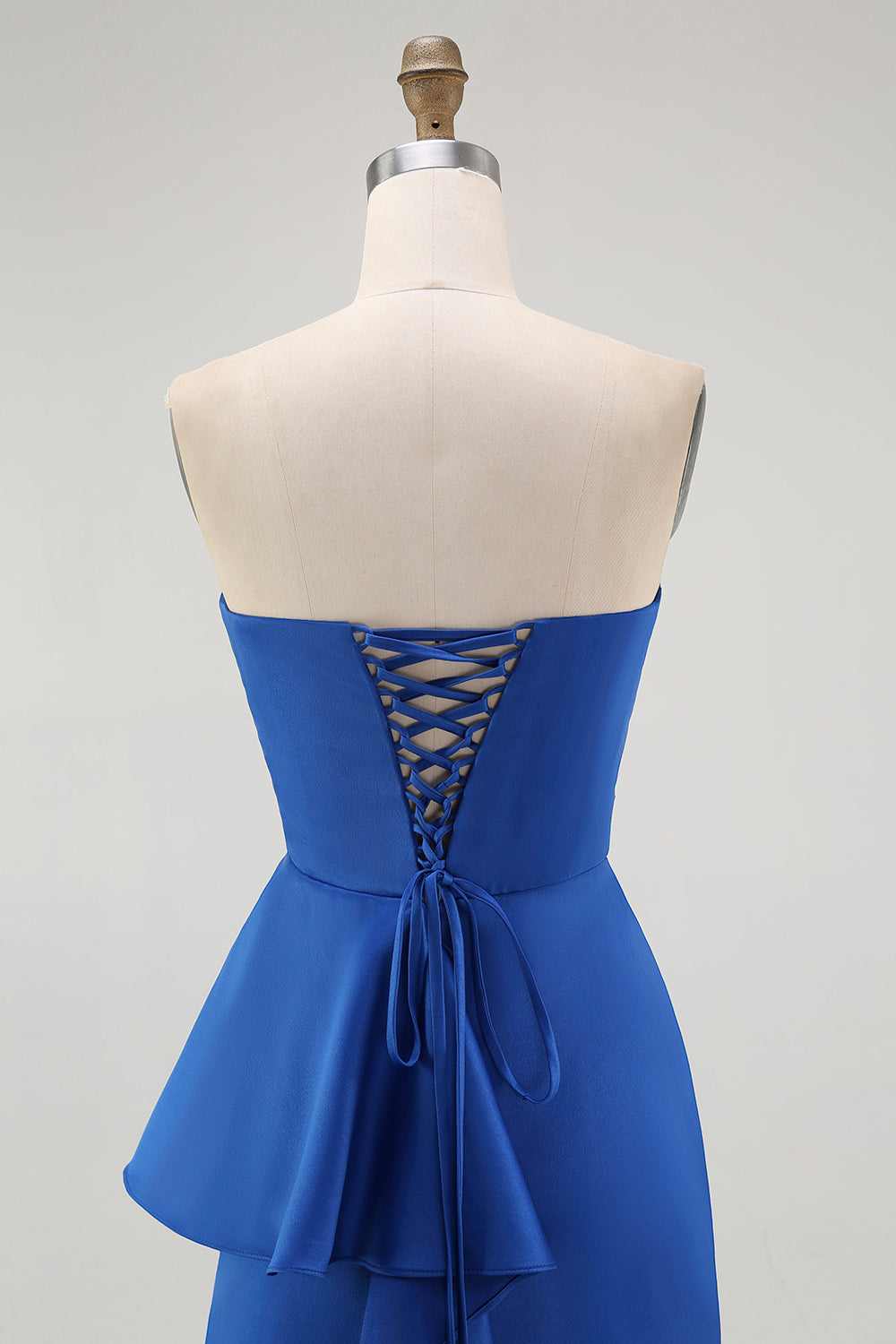 Royal Blue Sweetheart Mermaid Satin Ruched Long Wedding Guest Dress