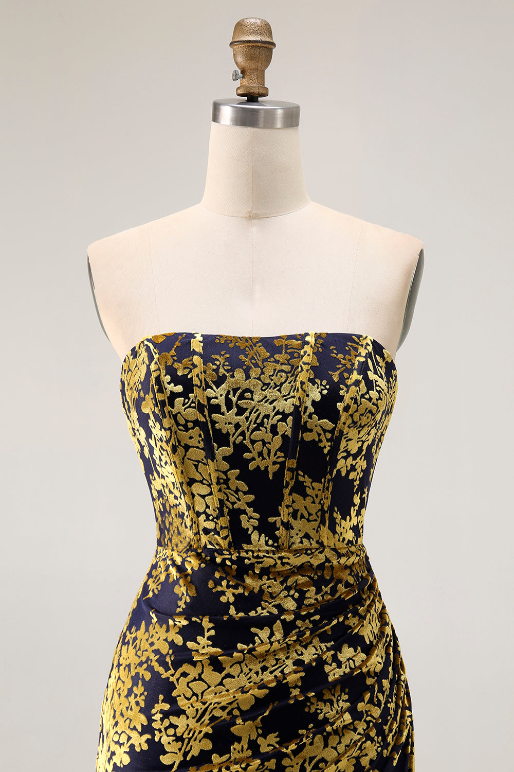 Peacock Green Velvet Mermaid Corset Long Wedding Guest Dress with Slit