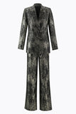 Black and Gold 2 Piece Peak Lapel Women Prom Suits