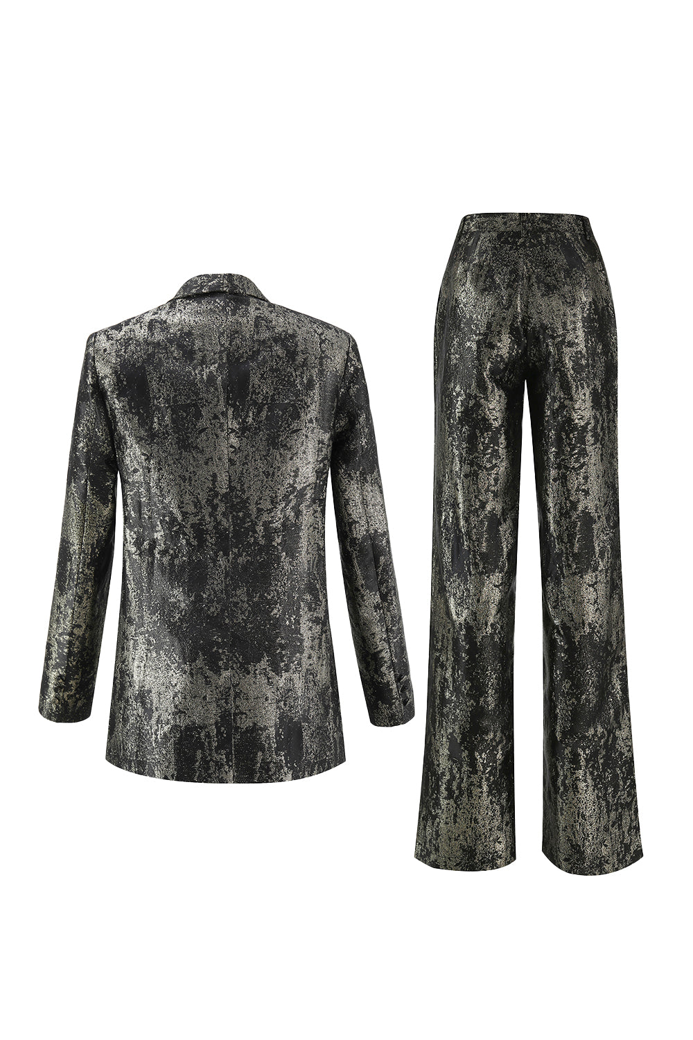 Black and Gold 2 Piece Peak Lapel Women Prom Suits