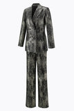 Black and Gold 2 Piece Peak Lapel Women Prom Suits
