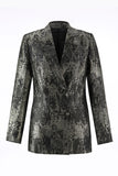 Black and Gold 2 Piece Peak Lapel Women Prom Suits