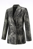 Black and Gold 2 Piece Peak Lapel Women Prom Suits