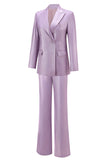 Wisteria 2 Piece Satin Peak Lapel Women Prom Suits
