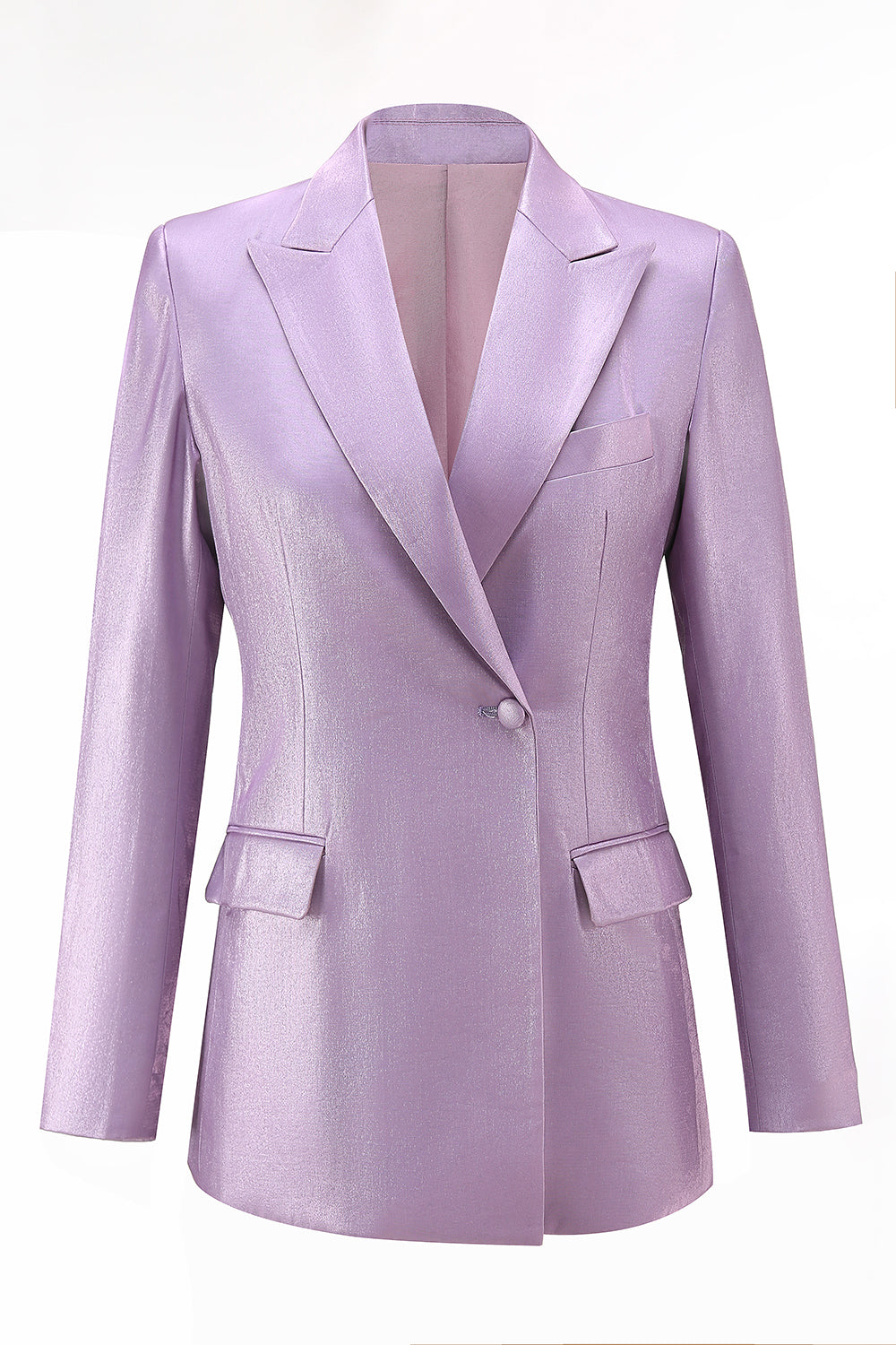 Wisteria 2 Piece Satin Peak Lapel Women Prom Suits