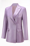 Wisteria 2 Piece Satin Peak Lapel Women Prom Suits