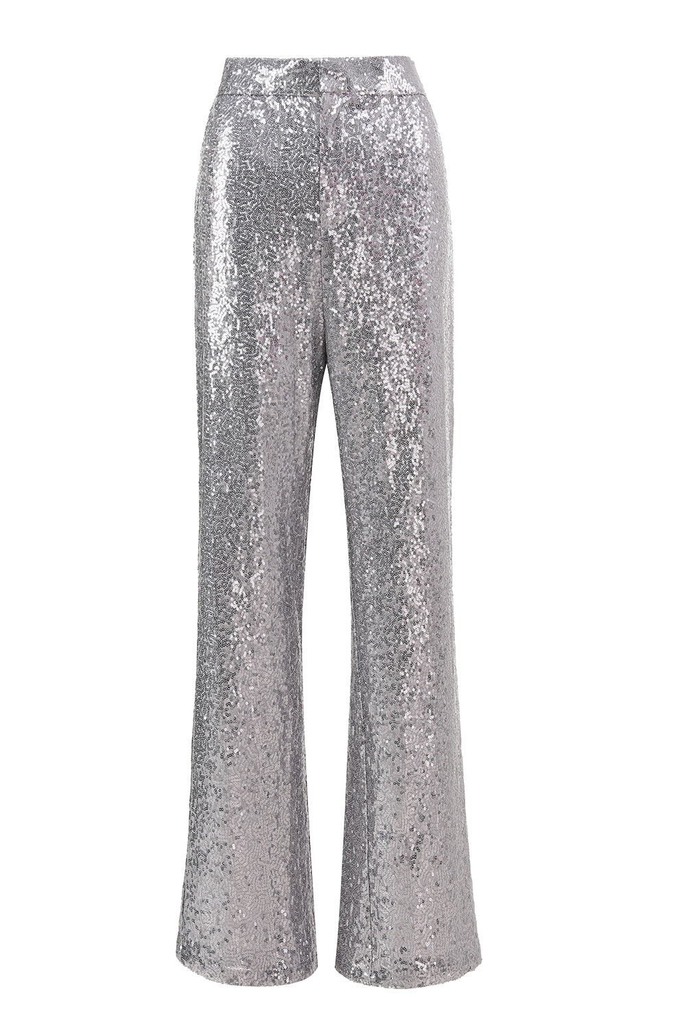 Sparkly Silver Notched Lapel 2 Piece Sequin Women Prom Suits