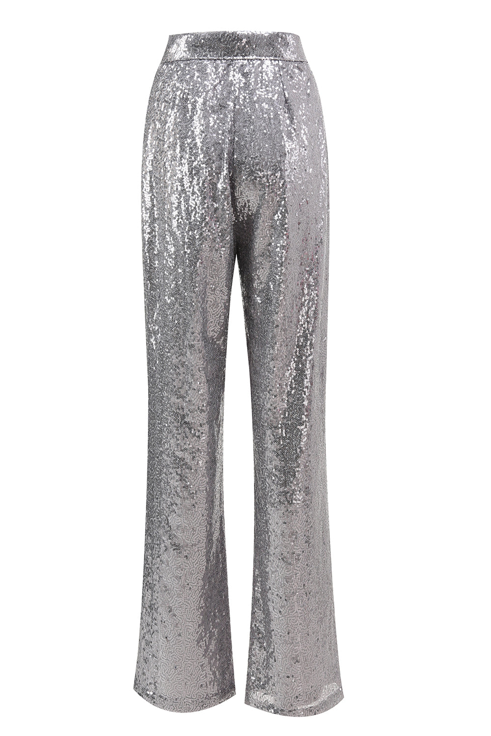 Sparkly Silver Notched Lapel 2 Piece Sequin Women Prom Suits