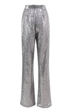 Sparkly Silver Notched Lapel 2 Piece Sequin Women Prom Suits