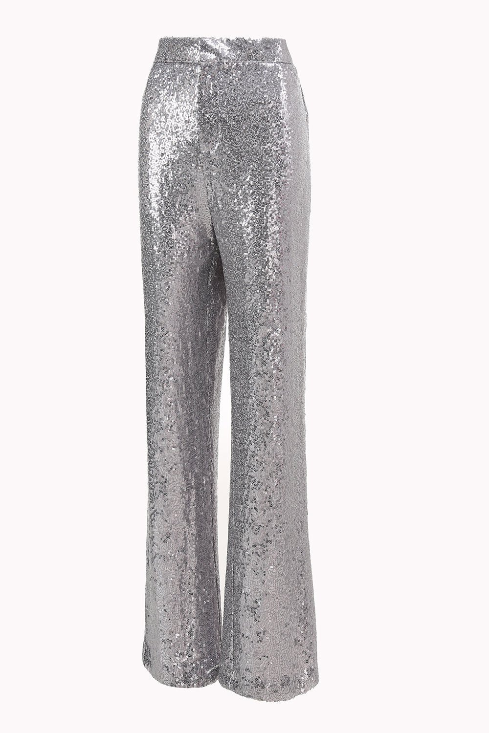 Sparkly Silver Notched Lapel 2 Piece Sequin Women Prom Suits