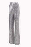Sparkly Silver Notched Lapel 2 Piece Sequin Women Prom Suits