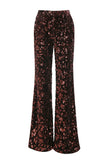 Sparkly Coffee 2 Piece Sequin Peak Lapel Women Prom Suits with Sash