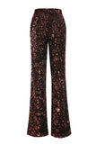 Sparkly Coffee 2 Piece Sequin Peak Lapel Women Prom Suits with Sash