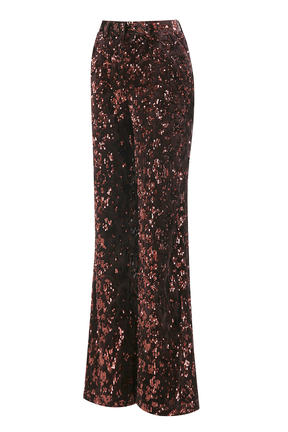 Sparkly Coffee 2 Piece Sequin Peak Lapel Women Prom Suits with Sash