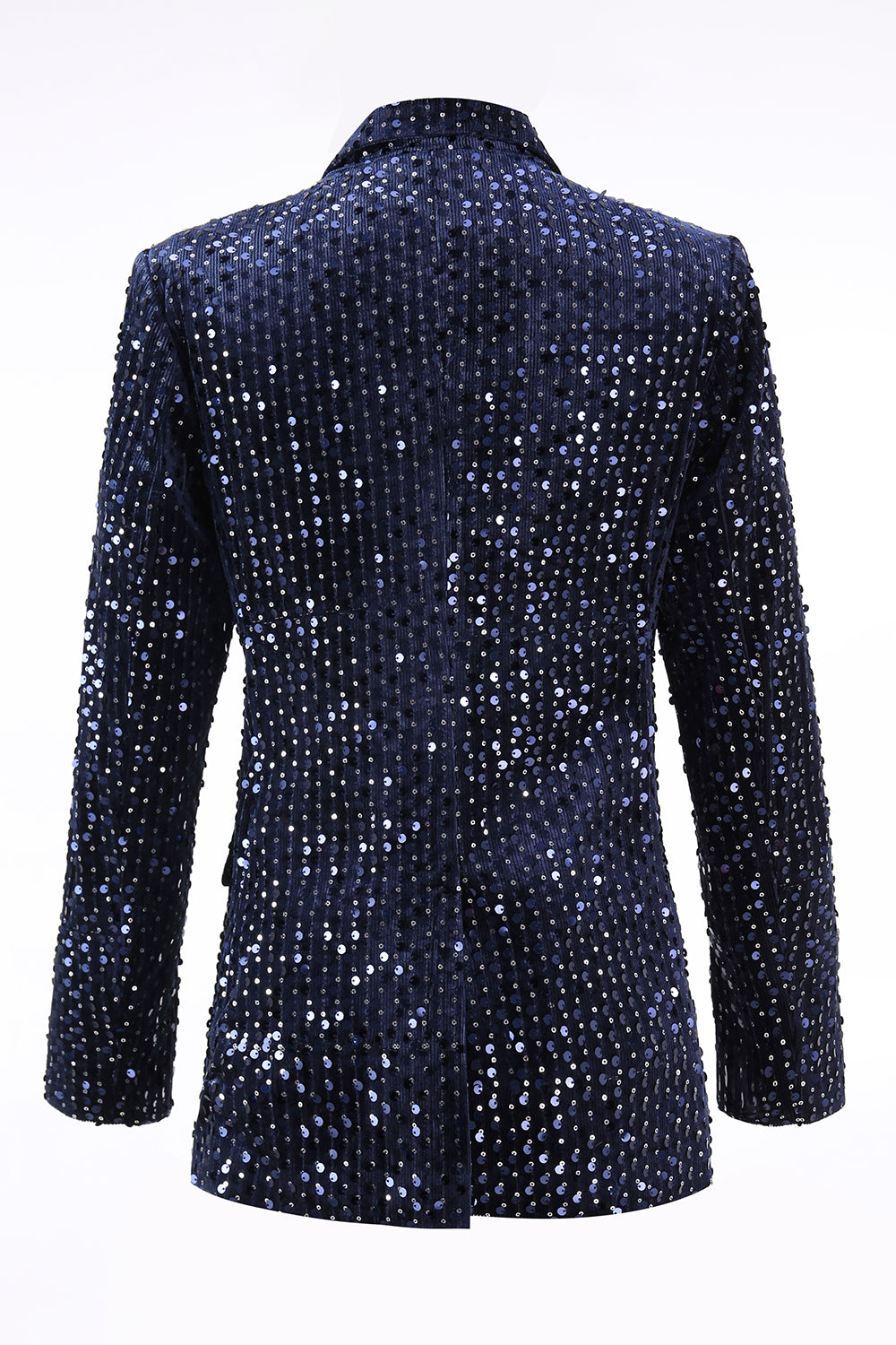 Sparkly Navy Sequins 2 Piece Peak Lapel Women Prom Suits