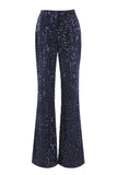 Sparkly Navy Sequins 2 Piece Peak Lapel Women Prom Suits