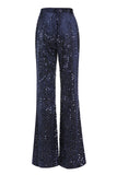 Sparkly Navy Sequins 2 Piece Peak Lapel Women Prom Suits