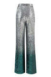 Sparkly Silver and Peacock 2 Piece Sequin Women Prom Suits