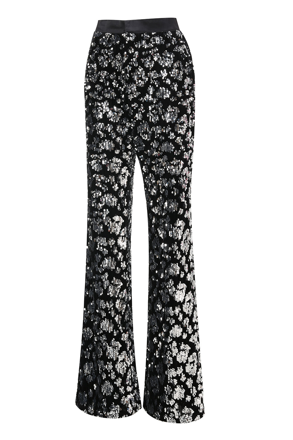 Sparkly Black Sequin 2 Piece Women Prom Suits with Sash