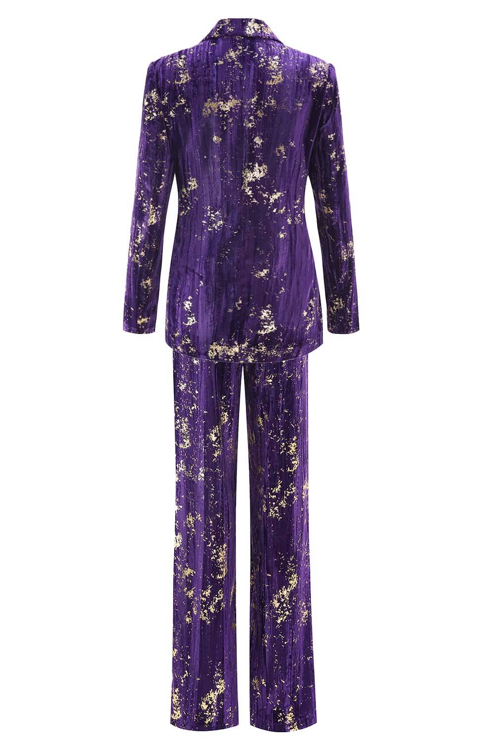 Sparkly Purple Notched Lapel 2 Piece Women Prom Suits