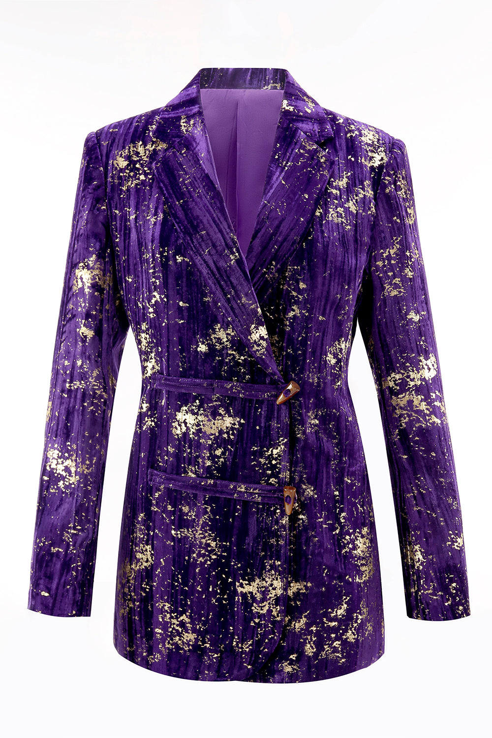 Sparkly Purple Notched Lapel 2 Piece Women Prom Suits