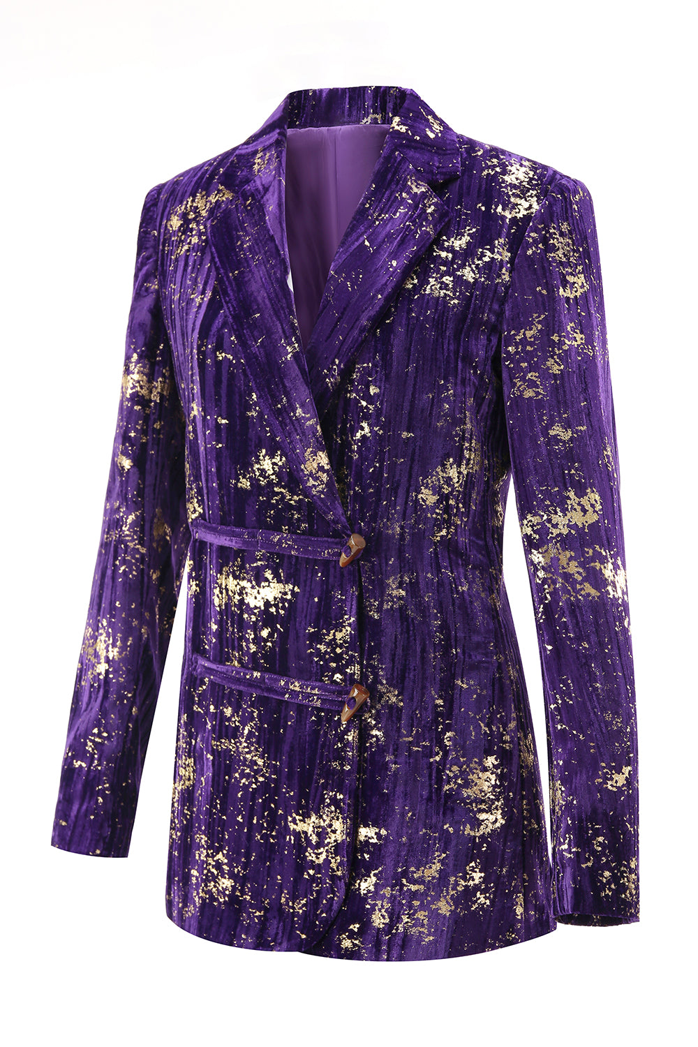 Sparkly Purple Notched Lapel 2 Piece Women Prom Suits