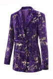 Sparkly Purple Notched Lapel 2 Piece Women Prom Suits