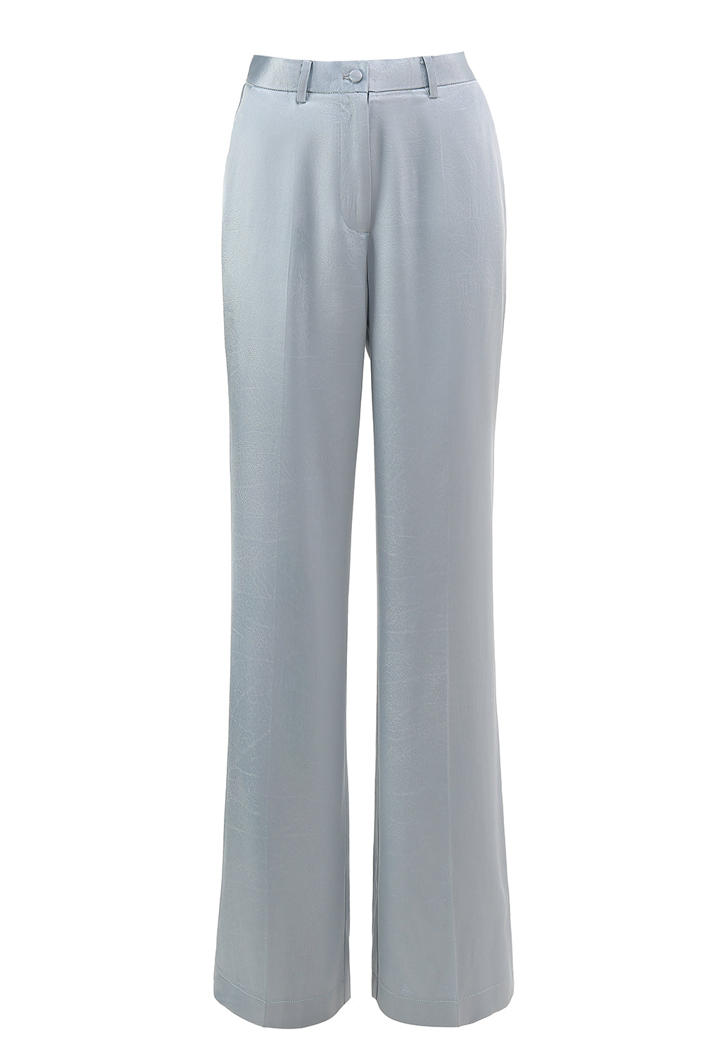 Dusty Blue Satin 2 Piece Women Prom Suits with Sash
