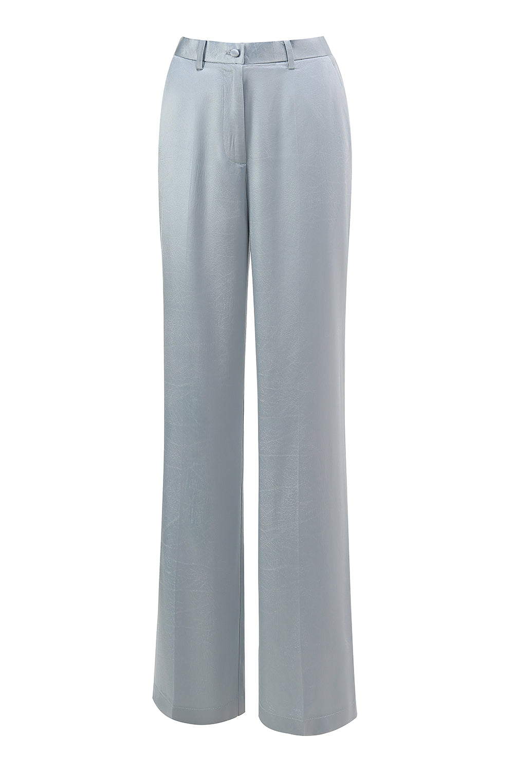 Dusty Blue Satin 2 Piece Women Prom Suits with Sash
