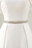 Ivory Off the Shoulder High-Low Engagement Dress with Rhinestones