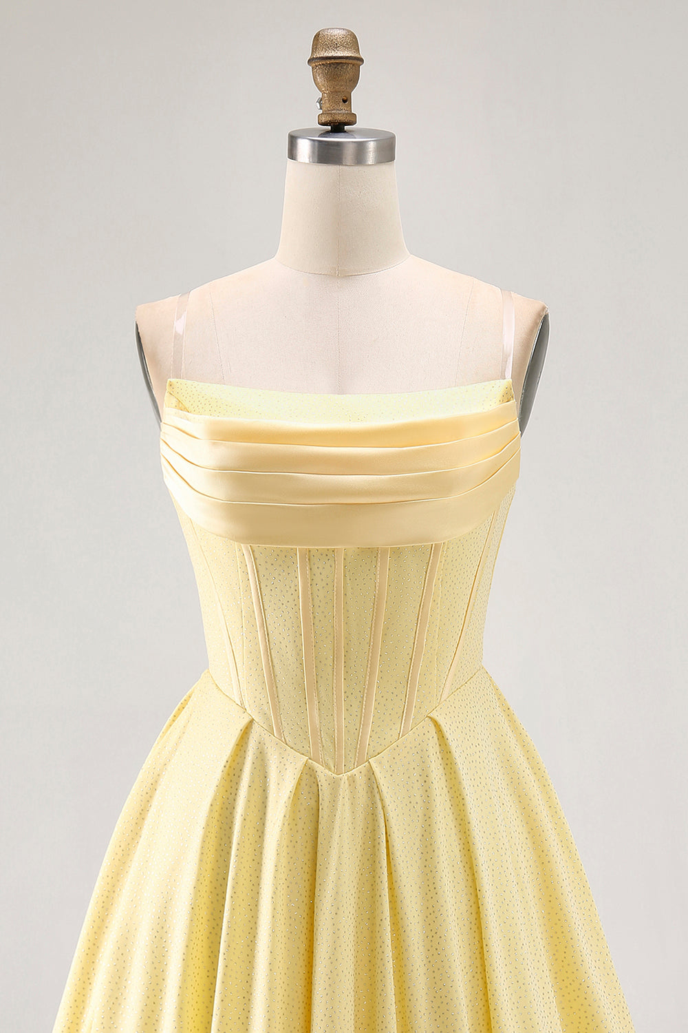 yellow corset dress short Yellow Eyelet Corset Mini Dress - Drop Waist Dress