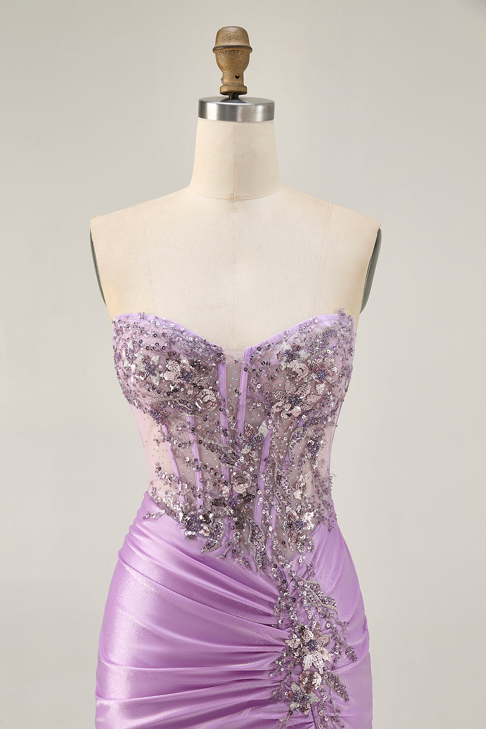 Sparkly Grey Green Corset Tight Short Homecoming Dress with Beading
