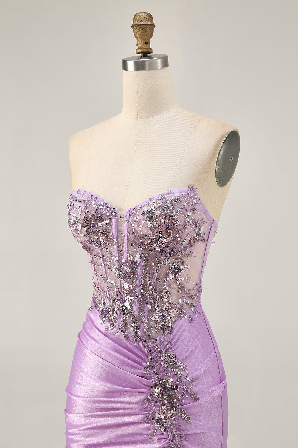 Sparkly Grey Green Corset Tight Short Homecoming Dress with Beading