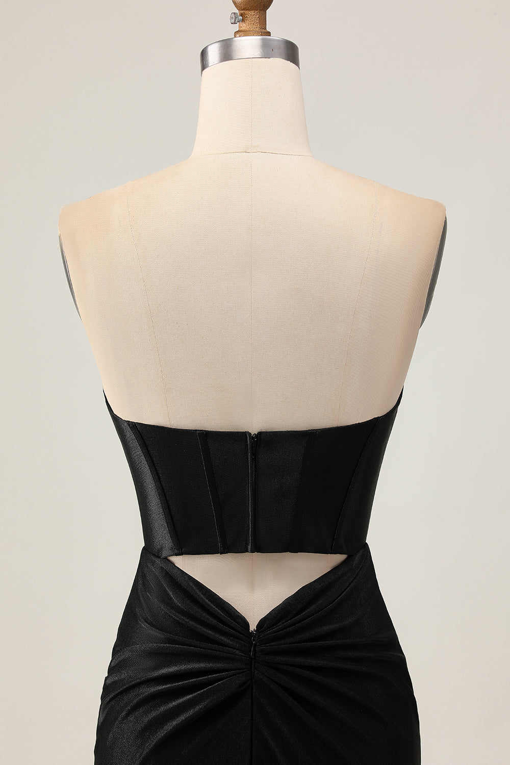 Sparkly Black Corset Tight Strapless Short Homecoming Dress with Beading