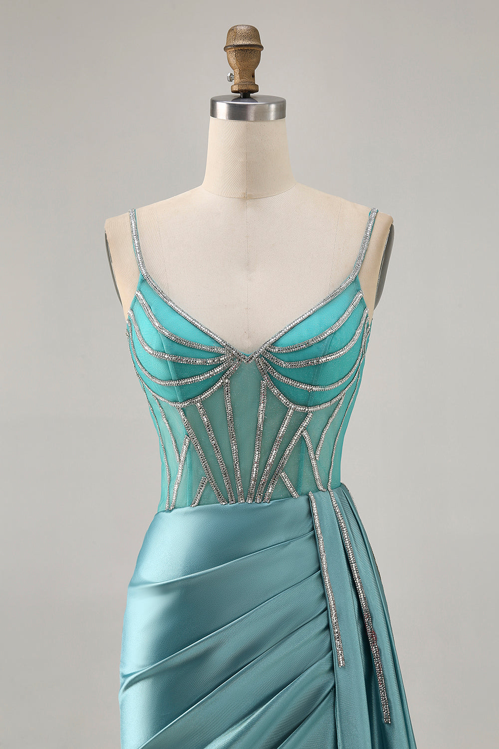 Sparkly Green Tight Satin Corset Short Homecoming Dress