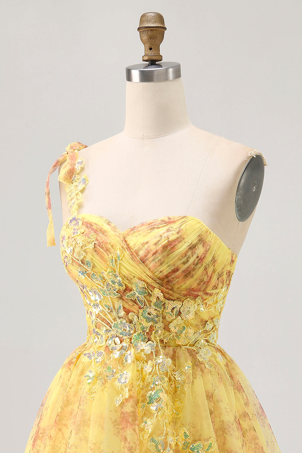 Zapakasa Women Sparkly Yellow Floral Short Homecoming Dress with Bow One Shoulder Ruched Lace Up Back A Line Cocktail Dress with Sequins Zapakasa Women Sparkly Yellow Floral Short Homecoming Dress with Bow One Shoulder Ruched Lace Up Back A Line Cocktail Dress with Sequins