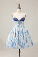 White Blue Floral
