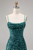 Sparkly Grey Blue Corset Sequins Tight Short Homecoming Dress with Slit