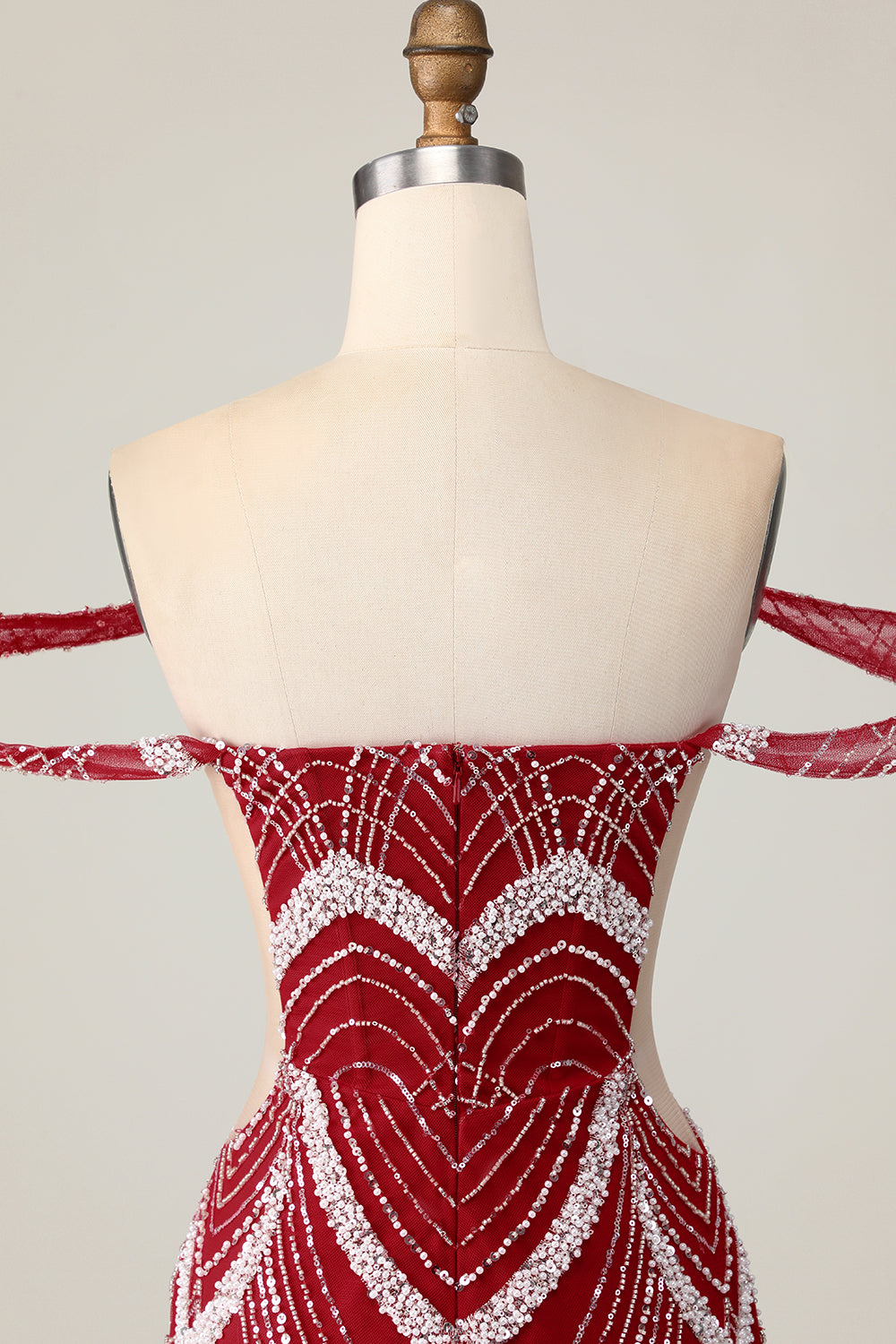 Sparkly Red Off the Shoulder Tight Short Homecoming Dress with Beading