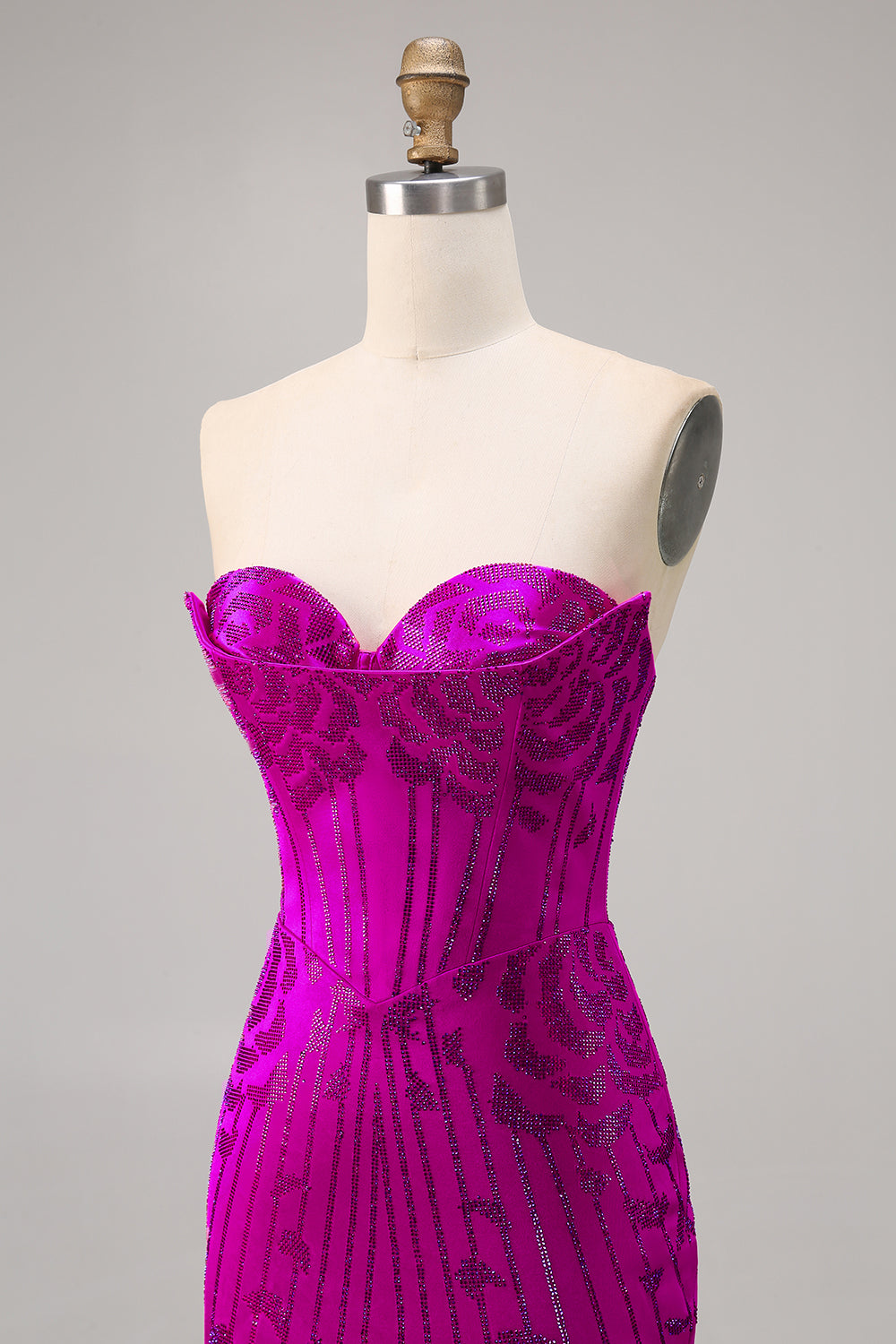 Sparkly Fuchsia Sweetheart Corset Tight Short Homecoming Dress